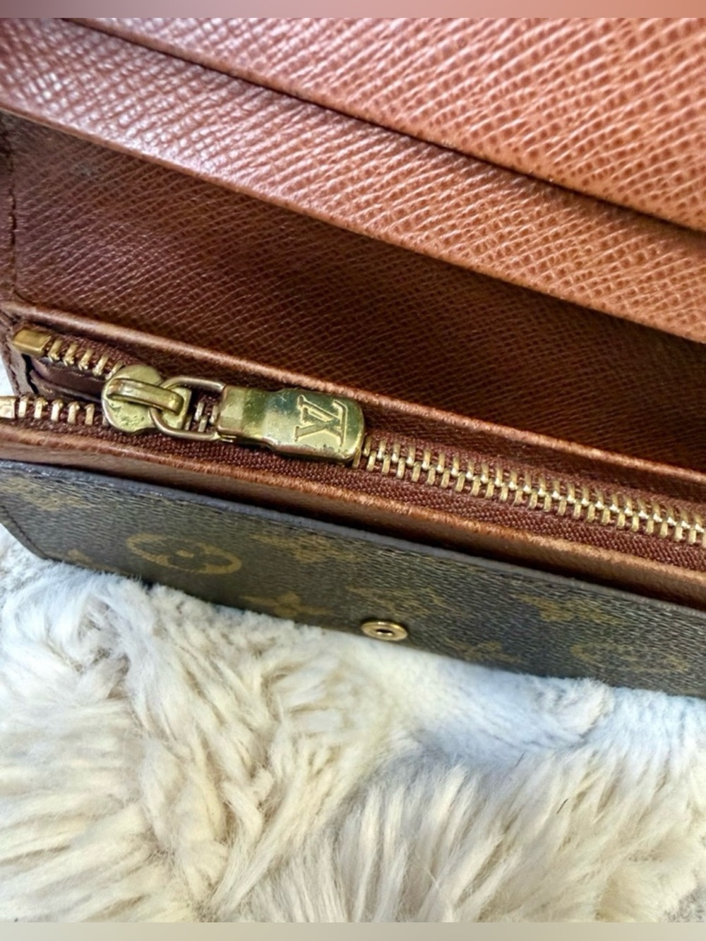 Louis Vuitton Monogram Canvas Fold Wallet in Brown and Gold - Picture 6 of 10